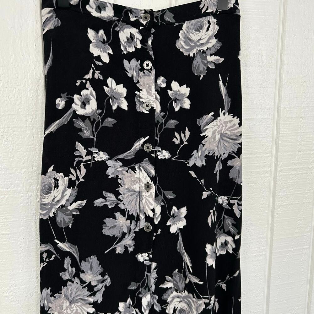 Wild Fable Target Women Floral Midi Skirt Whimsigoth Black Boho Spring Size XXS - Picture 3 of 9